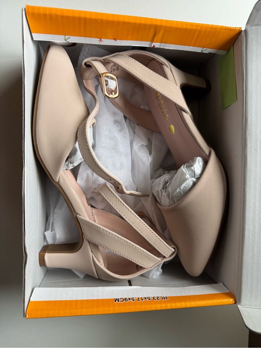 Motasha Kids Nude Pointed-Toe Heel